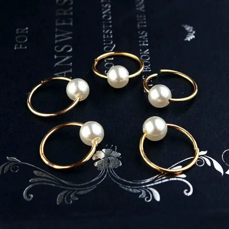 Durable Silver Hair Rings for Braids — 5pcs   NO.10