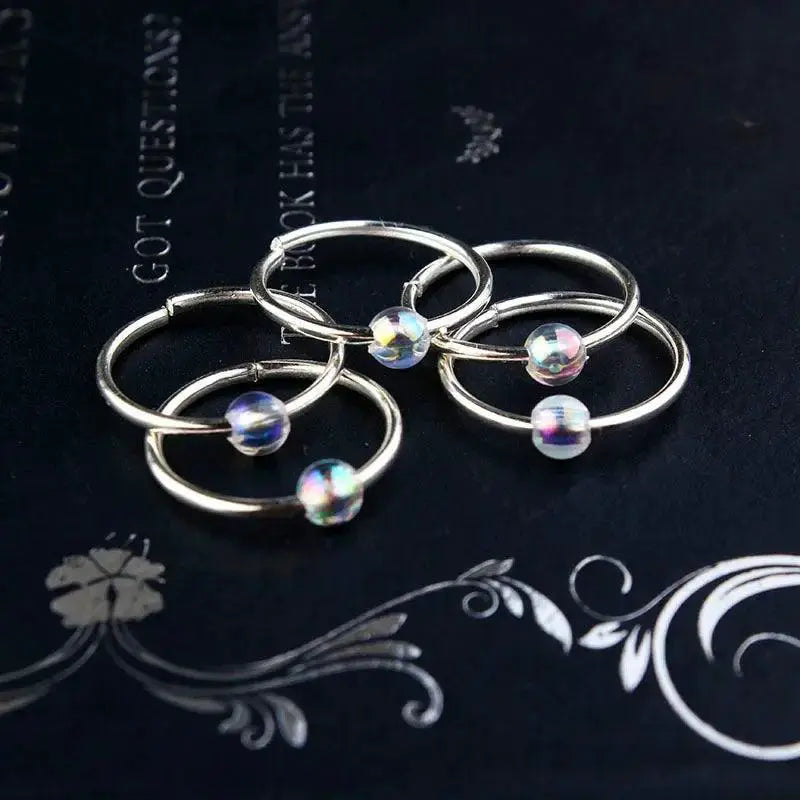 Durable Silver Hair Rings for Braids — 5pcs   NO.11