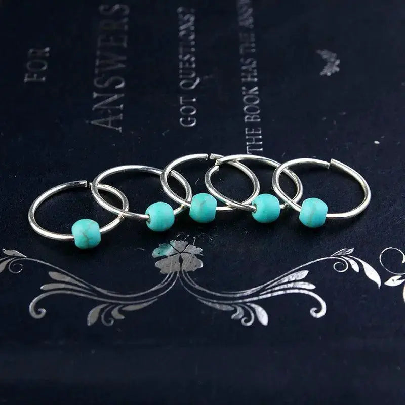 Silver Hair Rings Set For Braids Dreadlocks Extensions
