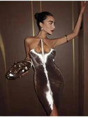 Silver Sparkle Off Shoulder Mini Dress Stylish Elegance