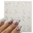 Silver Tribal 3D Nail Art Sticker Set Enhance Your Style