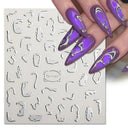Silver Tribal 3D Nail Art Sticker Set Enhance Your Style