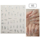 Silver Tribal 3D Nail Art Sticker Set Enhance Your Style