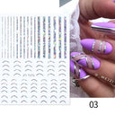Silver Tribal 3D Nail Art Sticker Set Enhance Your Style
