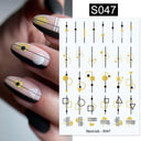 Silver Tribal 3D Nail Art Sticker Set Enhance Your Style