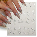 Silver Tribal 3D Nail Art Sticker Set Enhance Your Style