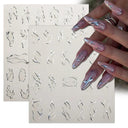Silver Tribal 3D Nail Art Sticker Set Enhance Your Style
