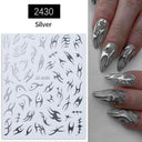 Silver Tribal 3D Nail Art Sticker Set Enhance Your Style