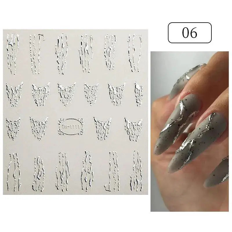 Silver Tribal Nail Art Sticker Set Elevate Your Style — product view 10