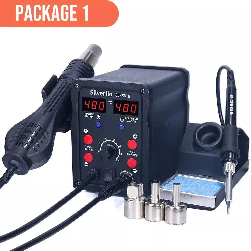 Silverflo Soldering Station 2 in 1 Hot Air Gun Dual Displays