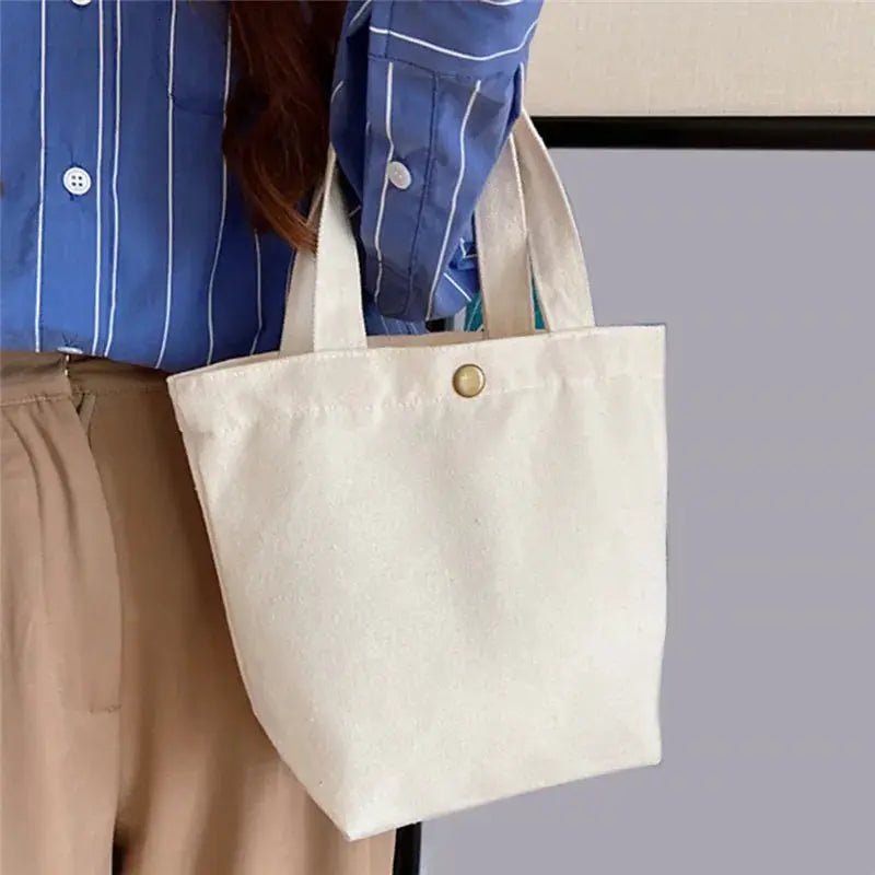 Simple Canvas Tote For Women Foldable Pouch Large Capacity Everyday Shoulder Bag