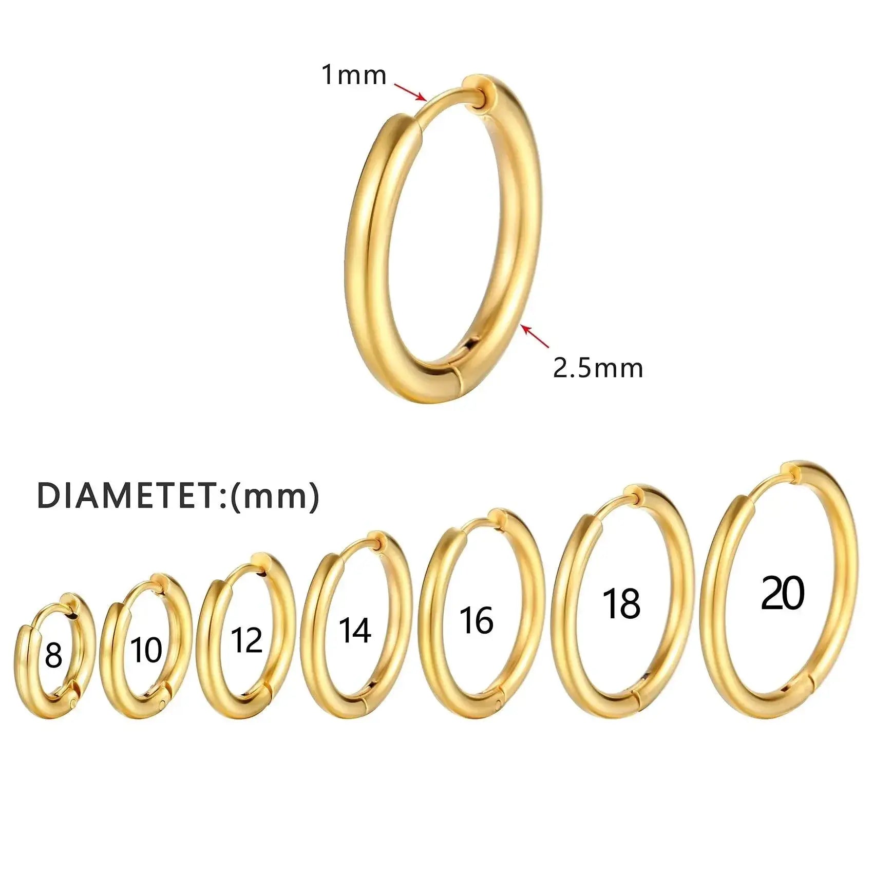 Simple Stainless Steel Hoop Earrings For Cartilage Piercings
