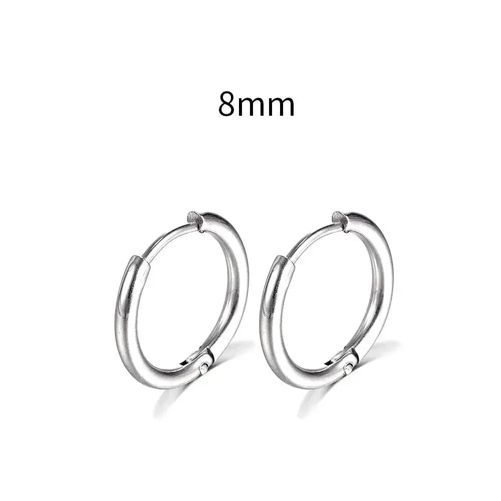 Simple Stainless Steel Hoop Earrings For Cartilage Piercings