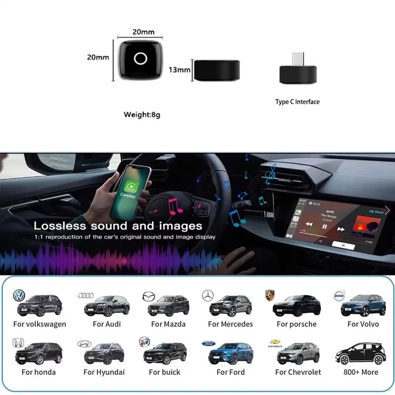 Skilldrive 2025 Ultra Mini Wireless CarPlay Adapter - Wireless CarPlay Upgrade AI
