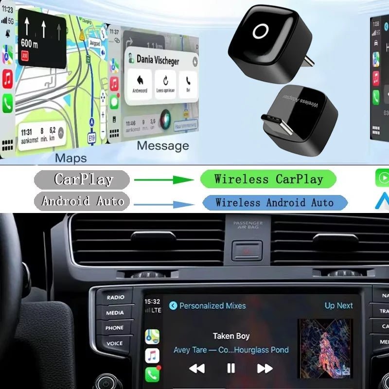 Skilldrive 2025 Ultra Mini Wireless CarPlay Adapter - Wireless CarPlay Upgrade AI