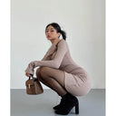 Skinny Hip Bell-Sleeve Dress Flared Sleeve Elegance Style