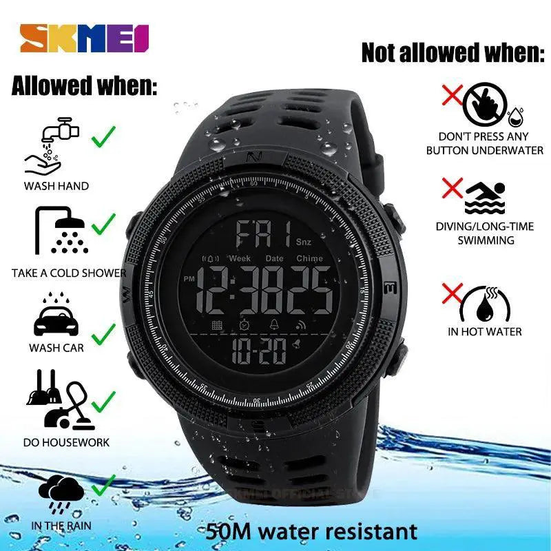 SKMEI Digital Waterproof Chronograph Sport Watch Men - OurLum.com
