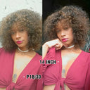 Sleek Afro Kinky Curly Ombre Human Hair Wig With Bangs