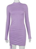 Sleek Turtleneck Bodycon Dress Elegant Statement Outfit