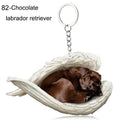 Sleeping Angel Dog Cat Keychain Charming Pet Jewelry Gift
