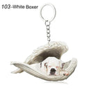 Sleeping Angel Dog Cat Keychain Charming Pet Jewelry Gift