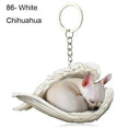 Sleeping Angel Dog Cat Keychain Charming Pet Jewelry Gift