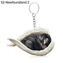 Sleeping Angel Dog Cat Keychain Charming Pet Jewelry Gift