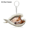 Sleeping Angel Dog Cat Keychain Charming Pet Jewelry Gift