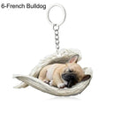 Sleeping Angel Dog Cat Keychain Charming Pet Jewelry Gift
