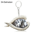 Sleeping Angel Dog Cat Keychain Charming Pet Jewelry Gift