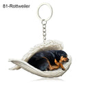 Sleeping Angel Dog Cat Keychain Charming Pet Jewelry Gift