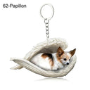 Sleeping Angel Dog Cat Keychain Charming Pet Jewelry Gift