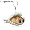 Sleeping Angel Dog Cat Keychain Charming Pet Jewelry Gift