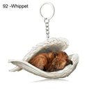 Sleeping Angel Dog Cat Keychain Charming Pet Jewelry Gift