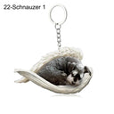 Sleeping Angel Dog Cat Keychain Charming Pet Jewelry Gift