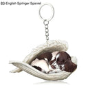 Sleeping Angel Dog Cat Keychain Charming Pet Jewelry Gift
