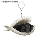 Sleeping Angel Dog Cat Keychain Charming Pet Jewelry Gift
