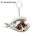 Sleeping Angel Dog Cat Keychain Charming Pet Jewelry Gift