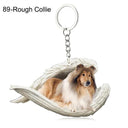 Sleeping Angel Dog Cat Keychain Charming Pet Jewelry Gift