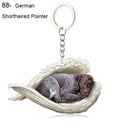 Sleeping Angel Dog Cat Keychain Charming Pet Jewelry Gift