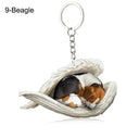 Sleeping Angel Dog Cat Keychain Charming Pet Jewelry Gift