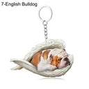 Sleeping Angel Dog Cat Keychain Charming Pet Jewelry Gift