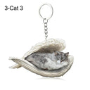 Sleeping Angel Dog Cat Keychain Charming Pet Jewelry Gift