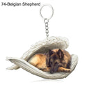 Sleeping Angel Dog Cat Keychain Charming Pet Jewelry Gift