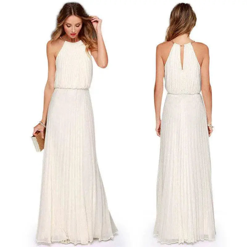Sleeveless Turtleneck Party Dress Elegant Summer Chic Attire