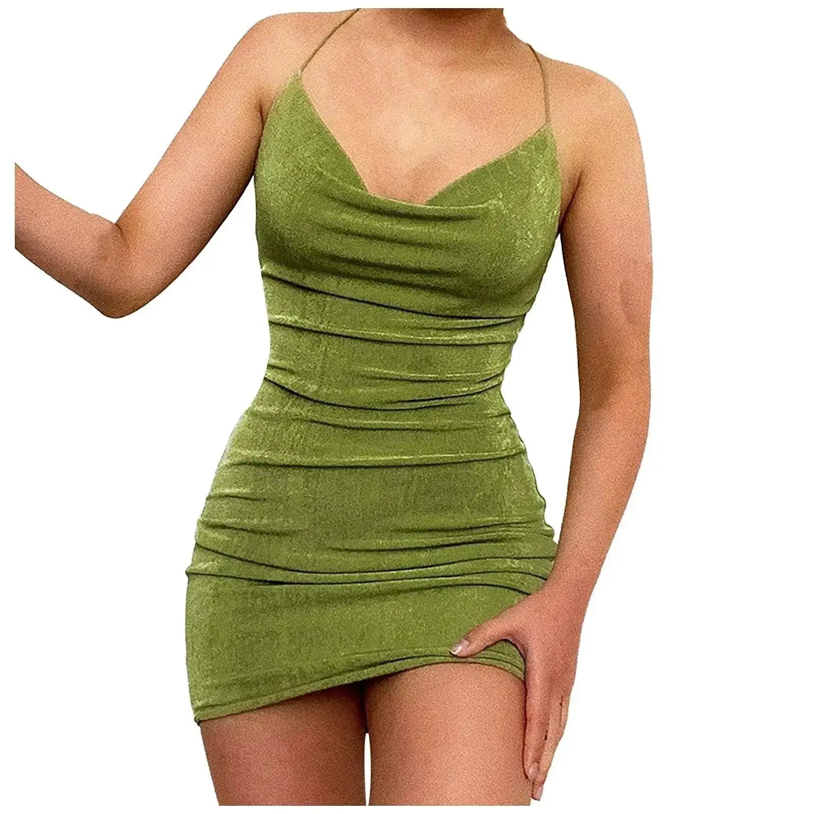 Slim V Neck Dress Stylish Summer Fashion Essential Wear