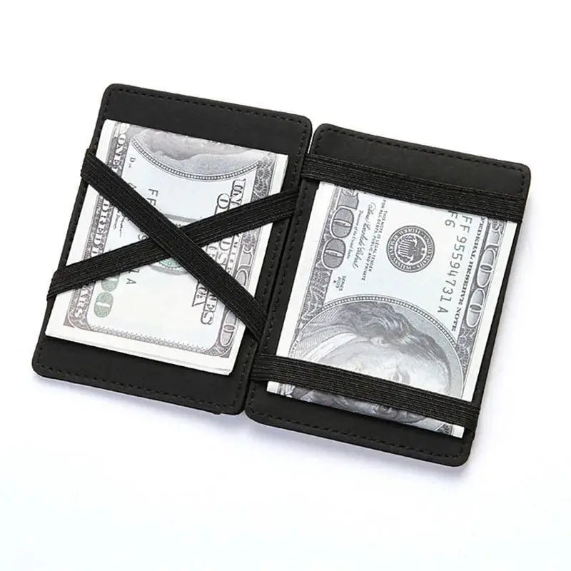 Slim Zipper Wallet Stylish PU Leather Card Holder Pocket