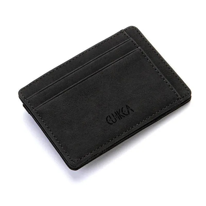 Slim Zipper Wallet Stylish PU Leather Card Holder Pocket