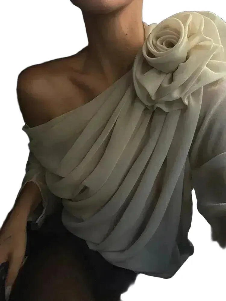 Elegant Cropped Blouse for Women Office — product view 1