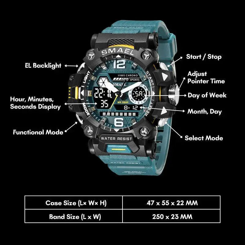 Men Chronograph Watch Durable Sport Timepiece For Men